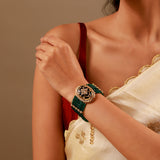 Kundan Opulance Green CZ-Pearl Beaded Yellow Gold-Plated Bracelet