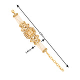 Kundan Opulance WhiteSmoke Pearl Beaded Yellow Gold-Plated Bracelet