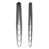 Timeless Sparkle Crystal Rain Multi-Layer Black Rhinestone Earrings
