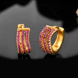 Sparkling Essentials Gulaba Hoop Stud Earrings