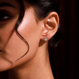 Valentines Day Forever Heart Dual Tone Stud Earrings