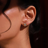 Valentines Day Forever Heart Dual Tone Stud Earrings