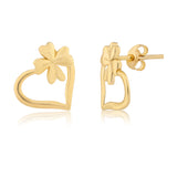 Valentine’s Day Lucky in Love Clover Heart Stud Earrings