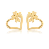 Valentine’s Day Lucky in Love Clover Heart Stud Earrings
