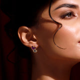 Valentine’s Day Dual Heart Harmony Enamel Sterling Silver Stud Earrings