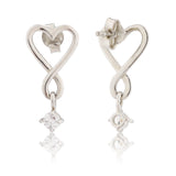 Valentine’s Day Infinite Heartshine Sterling Silver Drop Earrings