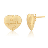 Valentine’s Day Puzzle of the Heart Sterling Silver Stud Earrings