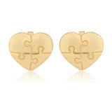 Valentine’s Day Puzzle of the Heart Sterling Silver Stud Earrings