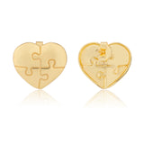 Valentine’s Day Puzzle of the Heart Sterling Silver Stud Earrings