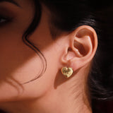 Valentine’s Day Puzzle of the Heart Sterling Silver Stud Earrings