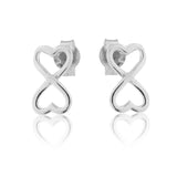 Valentine’s Day Infinity of Hearts Minimal Sterling Silver Stud Earrings