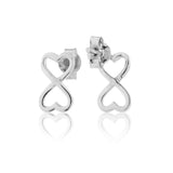 Valentine’s Day Infinity of Hearts Minimal Sterling Silver Stud Earrings