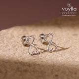 Valentine’s Day Infinity of Hearts Minimal Sterling Silver Stud Earrings