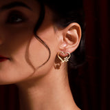 Valentine’s Day Blooming Heart Floral Minimal Sterling Silver Stud Earrings