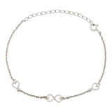 Valentine’s Day Forever Hearts Sterling Silver Infinity Bracelet