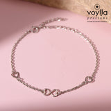 Valentine’s Day Forever Hearts Sterling Silver Infinity Bracelet