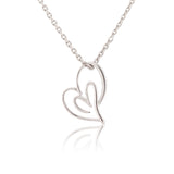 Valentine’s Day Open Hearts in Harmony  Sterling Silver Pendant