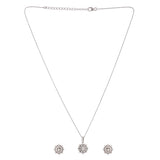Mother’s Day Collection Cluster Setting CZ Sterling Silver Pendant Set