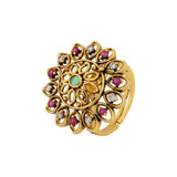 Gold Essentials Antique Lotus Temple Ring