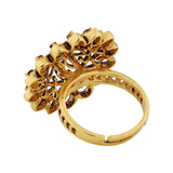 Gold Essentials Antique Lotus Temple Ring