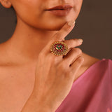 Gold Essentials Nakshatra Antique Temple Ring