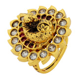 Gold Essentials Peacock Glory Adjustable Ring