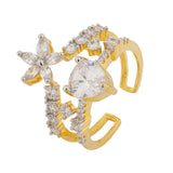 Sparkling Elegance Celeste Bloom CZ Adjustable Ring