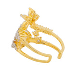 Sparkling Elegance Celeste Bloom CZ Adjustable Ring