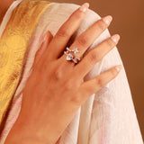 Sparkling Elegance Celeste Bloom CZ Adjustable Ring