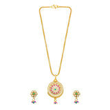 Gold Elegance Antique Floral Charm Pendant Set