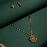 Gold Elegance Antique Floral Charm Pendant Set