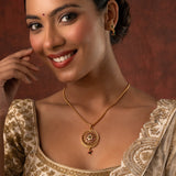 Gold Elegance Antique Floral Charm Pendant Set