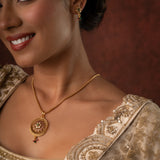 Gold Elegance Antique Floral Charm Pendant Set