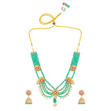 Gold Elegance Royal Emerald Kundan Pearl Necklace Set