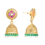 Gold Elegance Royal Emerald Kundan Pearl Necklace Set