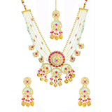 Gold Elegance Royal Heritage Pearl Maangtikka Necklace Set