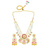 Gold Elegance Royal Heritage Pearl Maangtikka Necklace Set