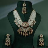 Gold Elegance Royal Heritage Pearl Maangtikka Necklace Set