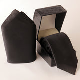 Midnight Weave Black Men’s Tie & Pocket Square Gift Set