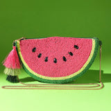 Tropical Pop Watermelon Beaded Clutch Sling Bag