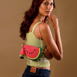 Tropical Pop Watermelon Beaded Clutch Sling Bag