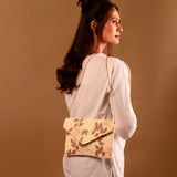 Golden Blossom Beaded Party Clutch Bag