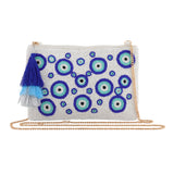 Evil Eye Beaded Clutch Bag