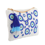 Evil Eye Beaded Clutch Bag