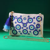 Evil Eye Beaded Clutch Bag