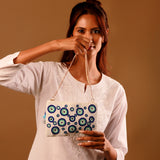 Evil Eye Beaded Clutch Bag