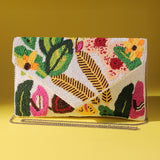 Garden Muse Beaded Clutch Bag