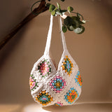Sunshine Bloom Crochet Tote Bag