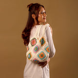 Sunshine Bloom Crochet Tote Bag