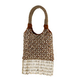 Golden Dusk Beaded Tassel Handbag